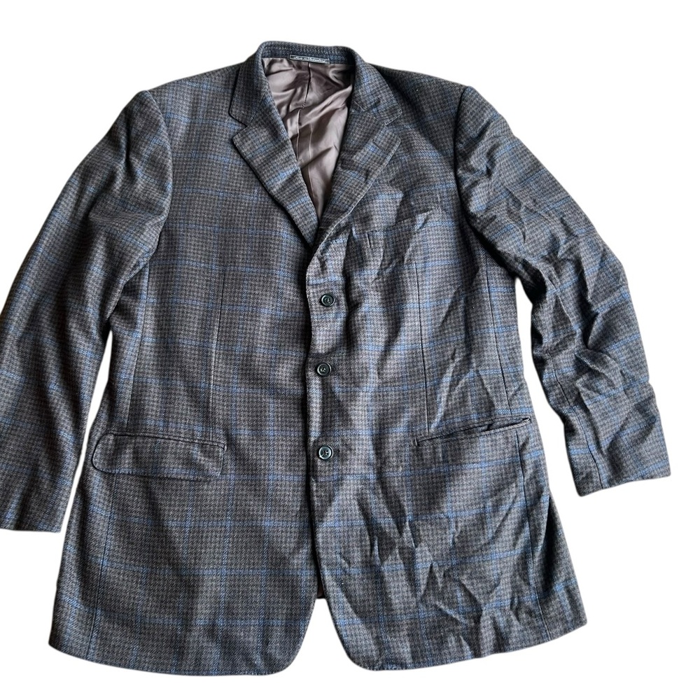 Ermenegildo Zegna Brown and Blue Checkered Jacket